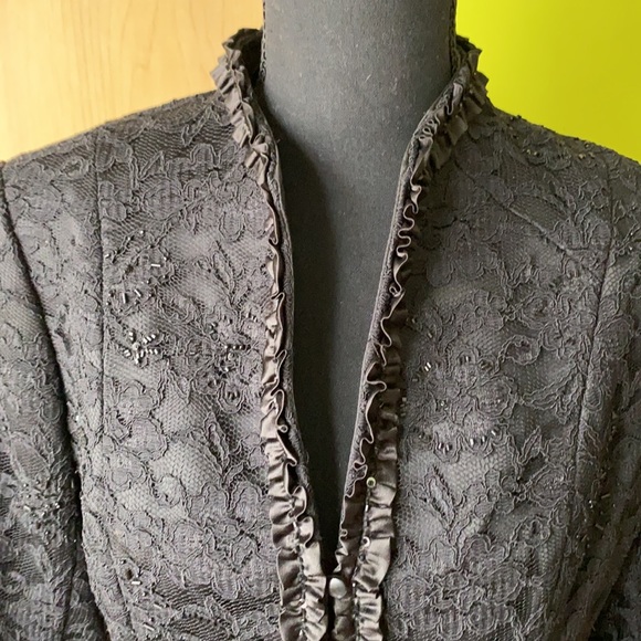 Sandra Darren Satin Lace Evening Jacket - Picture 7 of 15
